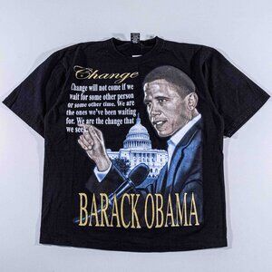 Vintage Obama Change Shirt XXL Hope 2008 President USA Y2K Boxy Promo Tee